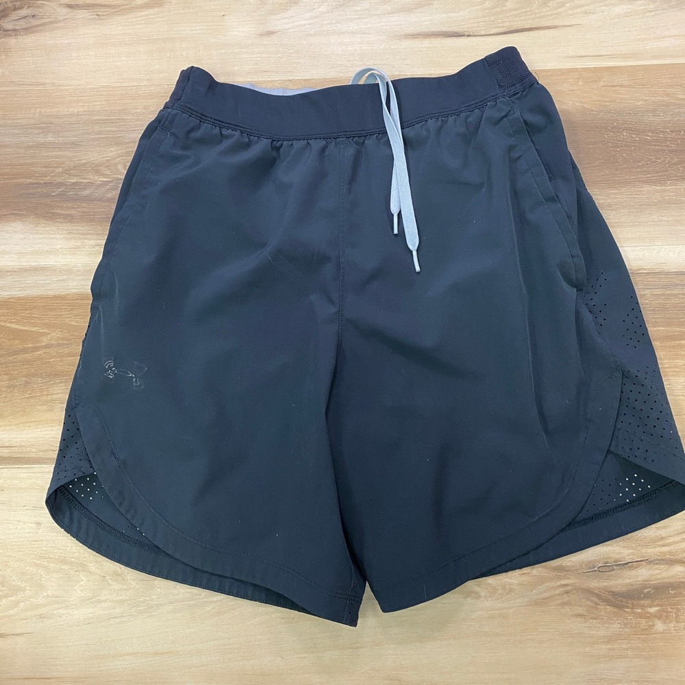 Under Armour Training Shorts Small Fitted Running Gym Stretch Black 7in Inseam